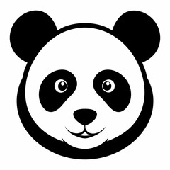 Minimalist Panda Head Silhouette Vector Art