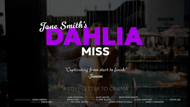 Cinematic Film Title Card, Movie Poster Typography Overlay 136 , ( Wide - Square - Vertical )