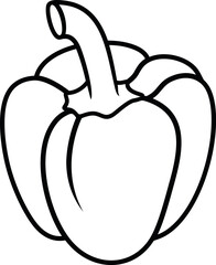 Bell Pepper outline. Isolated Bell Pepper  on white background