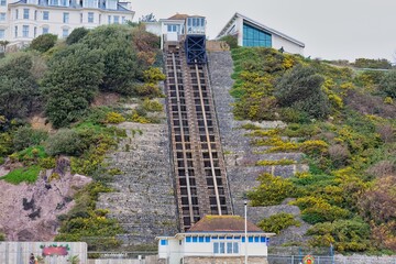 Lift on cliff and hotel in Bournemouth - Dorset - united kingdom
