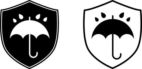 Waterproof Water Resistance icon Vector & PNG. Waterproof icon Water resistant icons set package Water drop protection concept Logo isolated on white background Vector illustration.