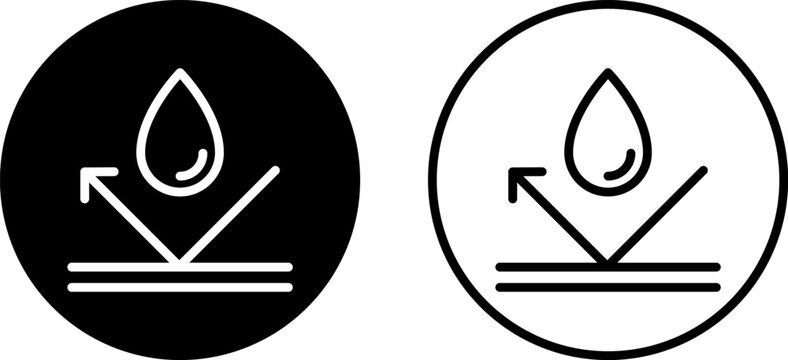 Waterproof Water Resistance icon Vector & PNG. Waterproof icon Water resistant icons set package Water drop protection concept Logo isolated on white background Vector illustration.