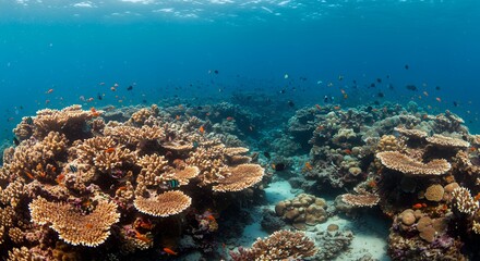 Fototapeta premium Vibrant Underwater Coral Reef Ecosystem