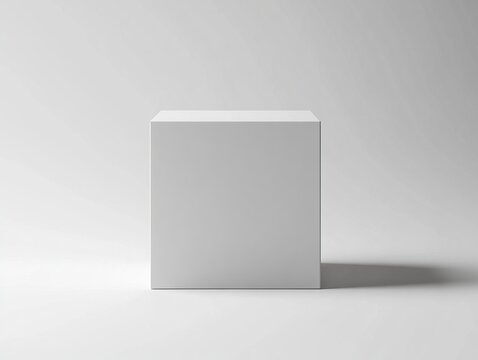 A white box mockup with no text or graphics on it, isolated on a white background. The box is rectangular and has sharp edges, with the top surface facing forward for product photography. 