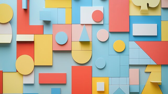 A flat lay of various jigsaw puzzle pieces with a complex geometric pattern, waiting to be assembled.