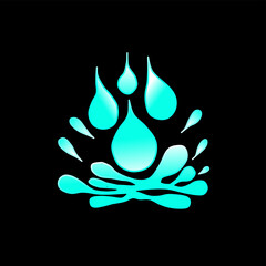 water splash on black background