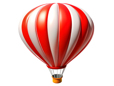Red balloon isolated on transparent background