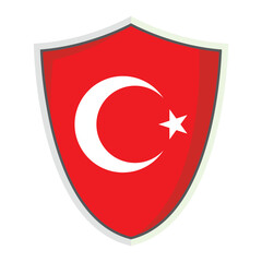 Obraz premium Turkey national flag shield Badge 