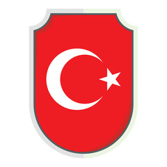 Obraz premium Turkey national flag shield Badge 
