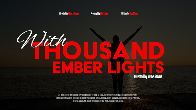 Cinematic Film Title Card, Movie Poster Typography Overlay 160 , ( Wide - Square - Vertical )