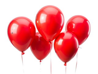 Red balloon isolated on transparent background 