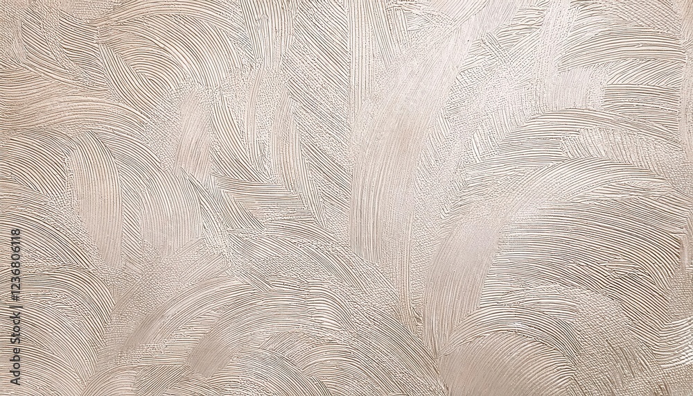 Poster abstract textured plaster wall with artistic swirl pattern in beige, decorative stucco surface for i