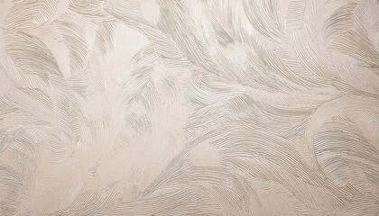 abstract textured plaster wall with artistic swirl pattern in beige, decorative stucco surface for interior design and background