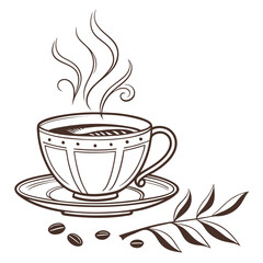 cup of a tea color vector image on white background 