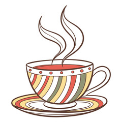 cup of a tea color vector image on white background 