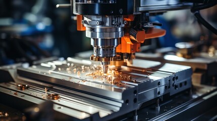 Fototapeta premium Precision Machining: Industrial Metalworking Process