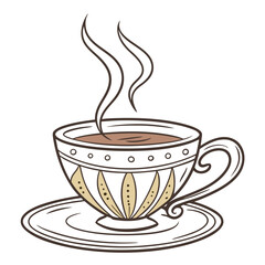 cup of a tea color vector image on white background 