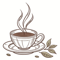 cup of a tea color vector image on white background 