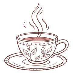 cup of a tea color vector image on white background 