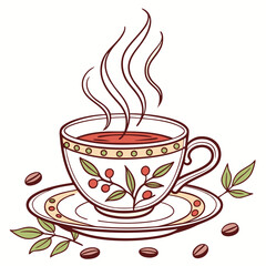 cup of a tea color vector image on white background 