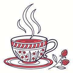 cup of a tea color vector image on white background 