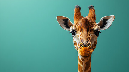 Giraffe wearing a stylish scarf standing confidently with an elegant and charismatic presence exuding sophistication and warmth ultra-detailed high-quality studio portrait