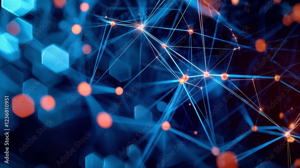 Poster abstract digital representation of connection in technology and data visualization