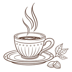cup of a tea color vector image on white background 