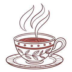 cup of a tea color vector image on white background 