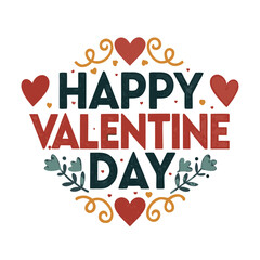 Happy valentine day lettering