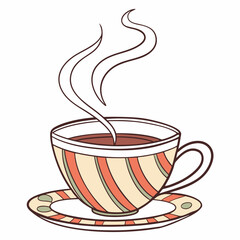 cup of a tea color vector image on white background 