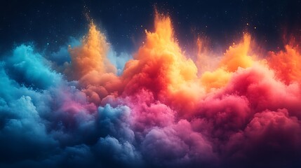 Vibrant Colorful Cloudscape Abstract Art Explosion