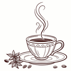 cup of a tea color vector image on white background 