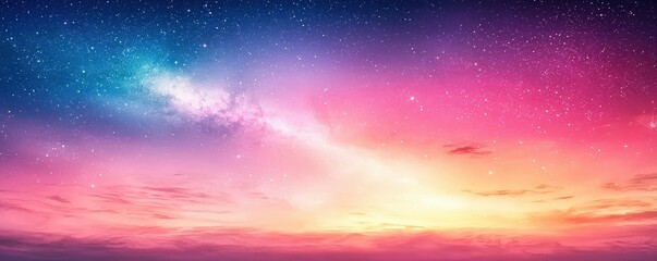 Fototapeta premium Stunning Night Sky with Colorful Stars and Cosmic Nebula Effects