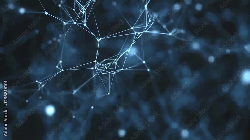 Poster intricate abstract composition of connection pathways in digital space