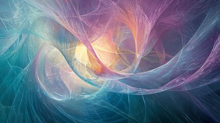 Fototapeta premium Ethereal Swirls of Colorful Hues with Intertwining Light Patterns