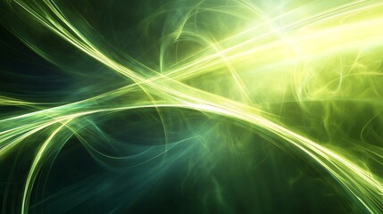 Abstract Green Light Energy Flowing Design