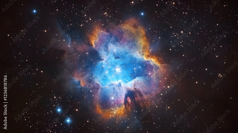 Poster breathtaking image of a captivating cosmic explosion in a vibrant celestial landscape showcasing the