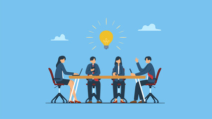 Business people in meeting room discussion about business,  meeting or brainstorm new idea, training course class, Q and A, question and answer chat.