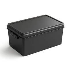 Plastic box black template isolated on white background
