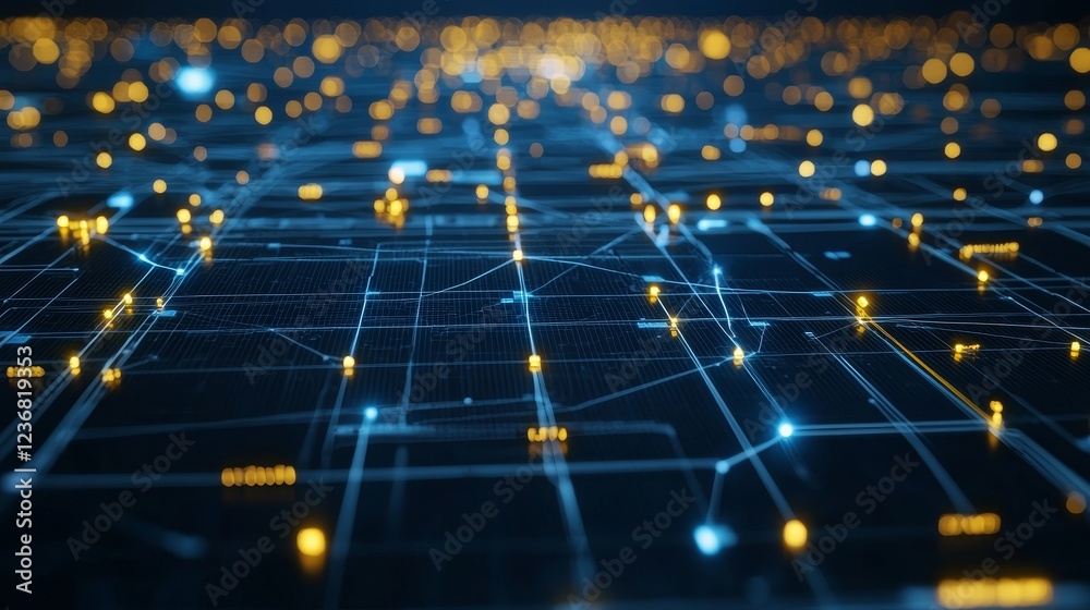 Poster fractal patterns illustrating the complexity of digital connections and networks