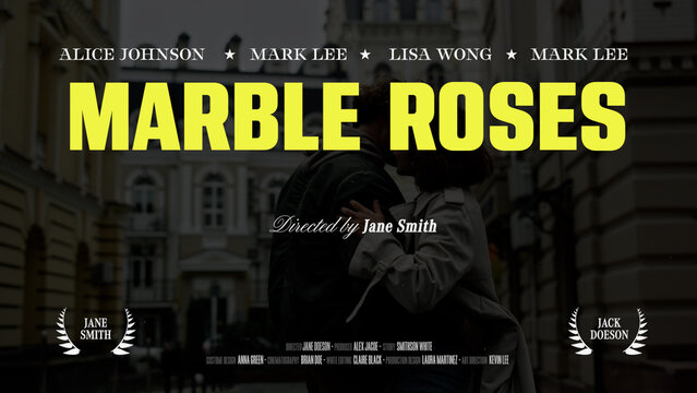 Cinematic Film Title Card, Movie Poster Typography Overlay 199 , ( Wide - Square - Vertical )