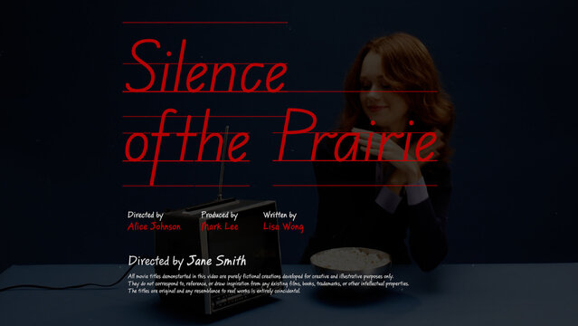 Cinematic Film Title Card, Movie Poster Typography Overlay 201 , ( Wide - Square - Vertical )