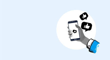 Social Media Engagement Smartphone, Likes, Comments, and Online Interaction