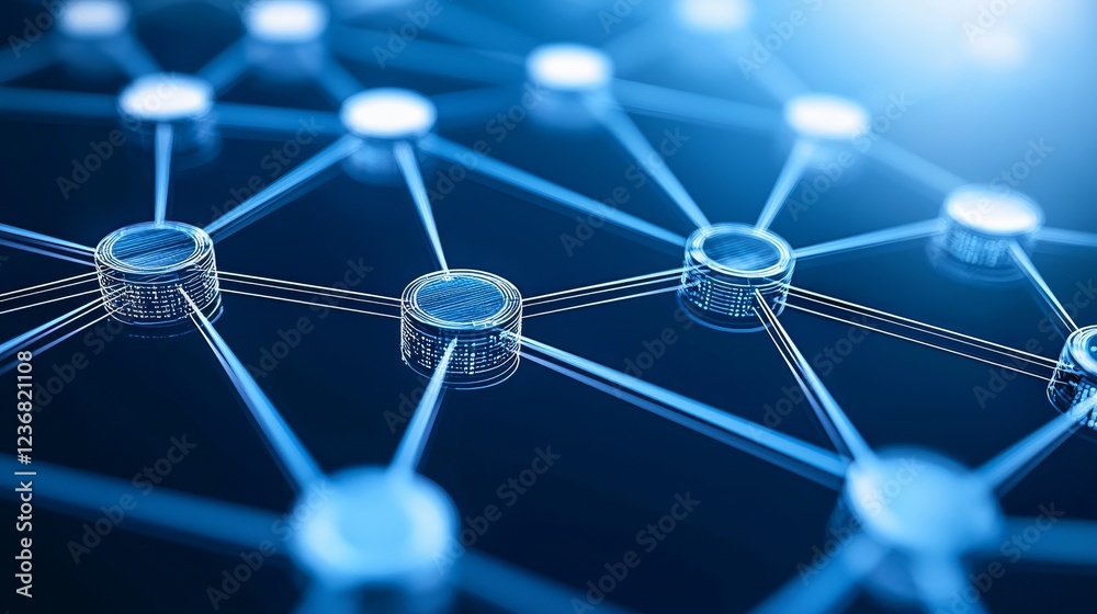 Poster interconnected pathways showcasing data correlations in modern networks