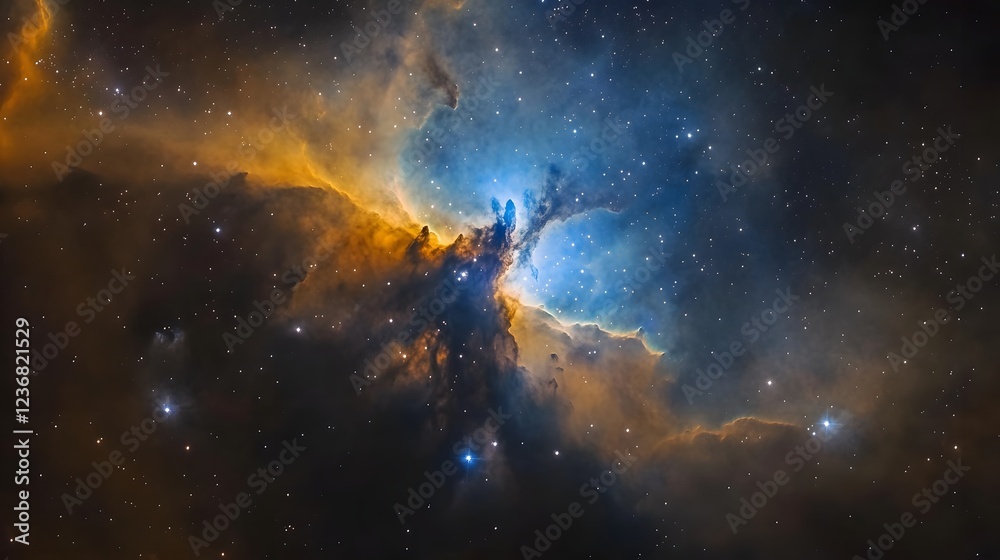 Poster breathtaking image of an cosmic nebula illuminating the vast and mysterious expanse of the universe 