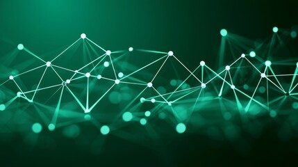 Obraz premium Abstract Network Connections Creating Dynamic Morphing Elements in Green