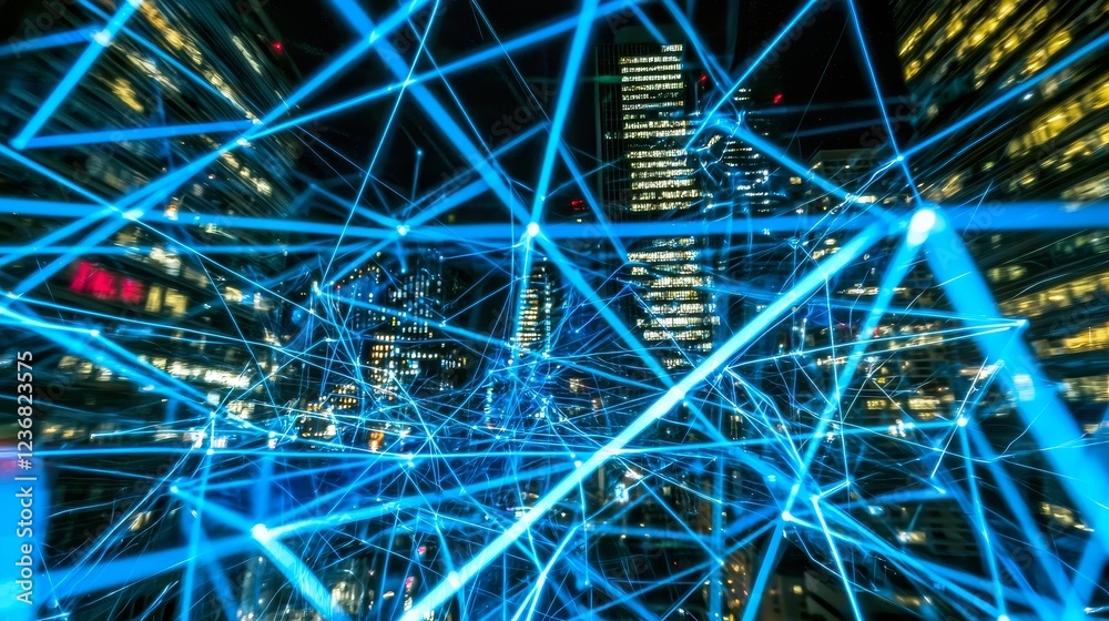 Poster digital resonance with connecting lines illustrating network concepts