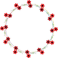 Red flower frame vector file download | Any changes can be possible