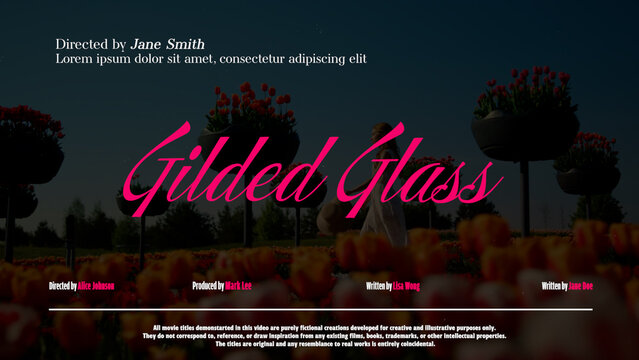 Cinematic Film Title Card, Movie Poster Typography Overlay 211 , ( Wide - Square - Vertical )